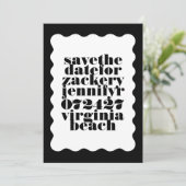 Scallopedはっきりした縁ど白黒QRコード写真 セーブザデート (スタンド正面)