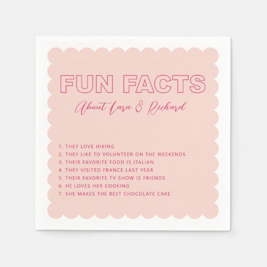 Scallopedアウトラインはっきりした文字おもしろいファクトナプキン スタンダードカクテルナプキン (正面)