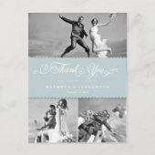 Scalloped BandとScript Photo結婚's Thank You ポストカード (正面)