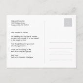 Scalloped BandとScript Photo結婚's Thank You ポストカード (裏面)