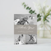 Scalloped BandとScript Photo結婚's Thank You ポストカード (スタンド正面)