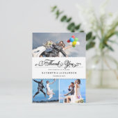 Scalloped BandとScript Photo結婚's Thank You ポストカード (スタンド正面)