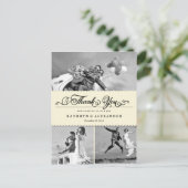 Scalloped BandとScript Photo結婚's Thank You ポストカード (スタンド正面)