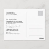 Scalloped BandとScript Photo結婚's Thank You ポストカード (裏面)