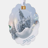 Scalloped Christmas Ornament Card – Dove & Snowy オーナメントカード (左)