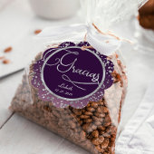 Scalloped Circle Gracias Note, Silver Thank フェイバータグ