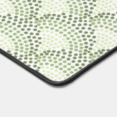 Scalloped Dots Gradient Ombre Green Pattern  デスクマット (コーナー)
