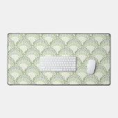 Scalloped Dots Gradient Ombre Green Pattern  デスクマット (キーボード&マウス)