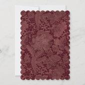 Scalloped Edge Burgundy Lace Wedding Menu Card 招待状 (裏面)