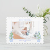 Scalloped Edge Grandmillennial Christmas Card シーズンカード (スタンド正面)