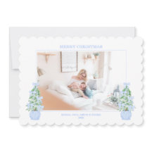 Scalloped Edge Grandmillennial Christmas Card