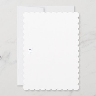Scalloped Edge Invitation or Stationery Card 招待状