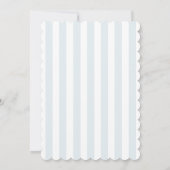 Scalloped Edge Timeless Blue Stripes Menu Card 招待状 (裏面)