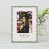 Scalloped Frame Graduation Photo Announcement 招待状 (スタンド正面)