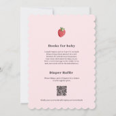 Scalloped Pink Berry Sweet Strawberry Baby Shower 招待状 (裏面)