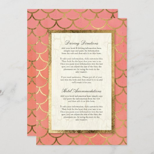 Scalloped Shell Geometric Circles 結婚アールデコ 招待状 (正面/裏面)