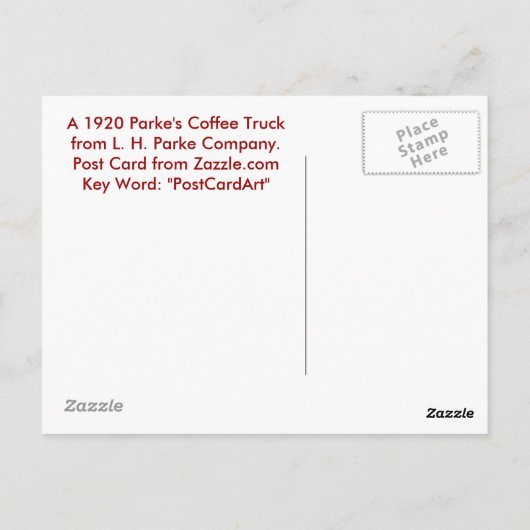 scan0009, PARKE'S COFFEE1920 ポストカード (裏面)