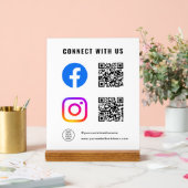 Scan 後を追 Connect With Us QR Code Logo Here アクリルサイン (ウェディング)