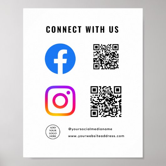 Scan 後を追 Connect With Us QR Code Logo Here ポスター (正面)
