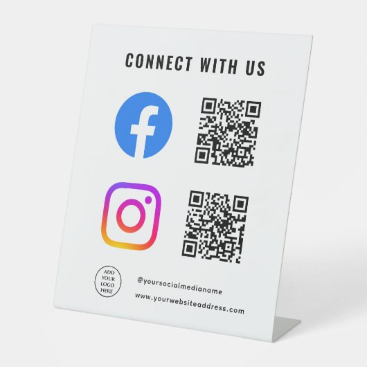 Scan 後を追 Connect With Us QR Code Logo Here 台座サイン (正面)