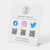 Scan 後を追 Me Connect With Us QR Code Your Logo 台座サイン (正面)