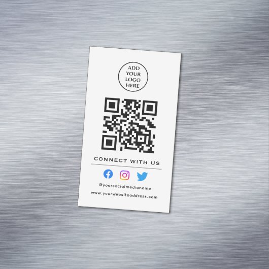 Scan 後を追 To Connect With Us QR Code Your Logo マグネット名刺 (インサイチュ)