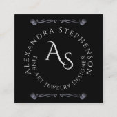 Scan Connect Social Media QRコードジュエリー表示 スクエア名刺 (正面)