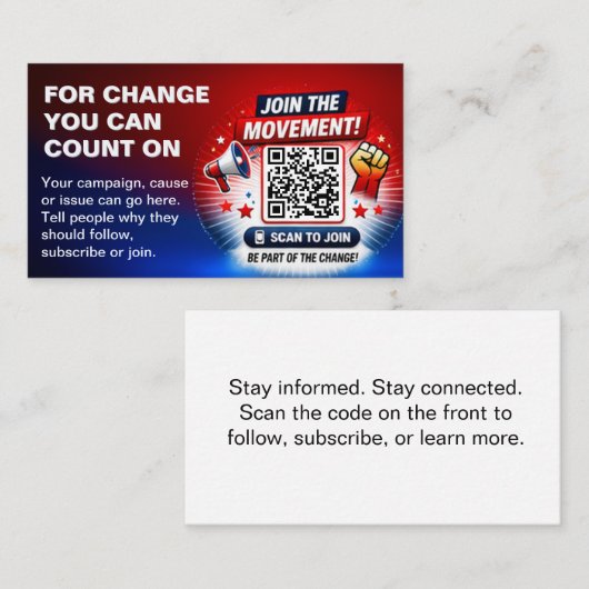 Scan for Change QR Code Design Template 名刺 (正面/裏面)