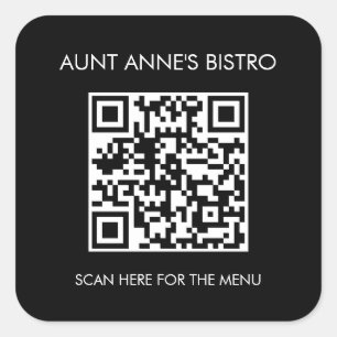 Scan For OrderメニューQRコードカフェレストランコーヒー スクエアシール