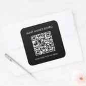 Scan For OrderメニューQRコードカフェレストランコーヒー スクエアシール (封筒)