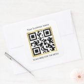 Scan For OrderメニューQRコードカフェレストランコーヒー スクエアシール (封筒)
