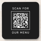 Scan For Our Menu Custom QR Code and Logo コースター (正面)