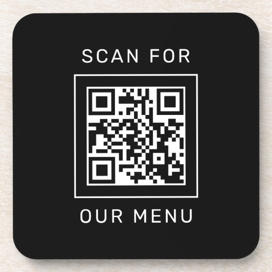 Scan For Our Menu Custom QR Code and Logo コースター (正面)