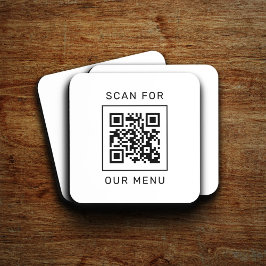 Scan For Our Menu Custom QR Code and Logo コースター