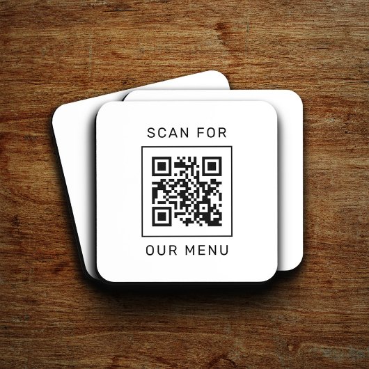 Scan For Our Menu Custom QR Code and Logo コースター