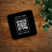 Scan For Our Menu Custom QR Code and Logo コースター