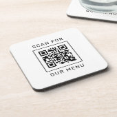 Scan For Our Menu Custom QR Code and Logo コースター (左側)