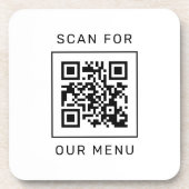 Scan For Our Menu Custom QR Code and Logo コースター (正面)
