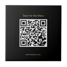 Scan for the Menu Stylish QR Code Ceramic Tile タイル