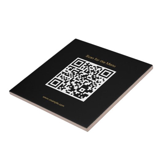 Scan for the Menu Stylish QR Code Ceramic Tile タイル (側面)