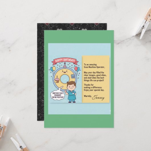 Scan Machine Operators' Birthday カード (正面/裏面インサイチュ)