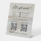 Scan Me/Custom Business QR Code ,Social Media Sign 台座サイン (正面)