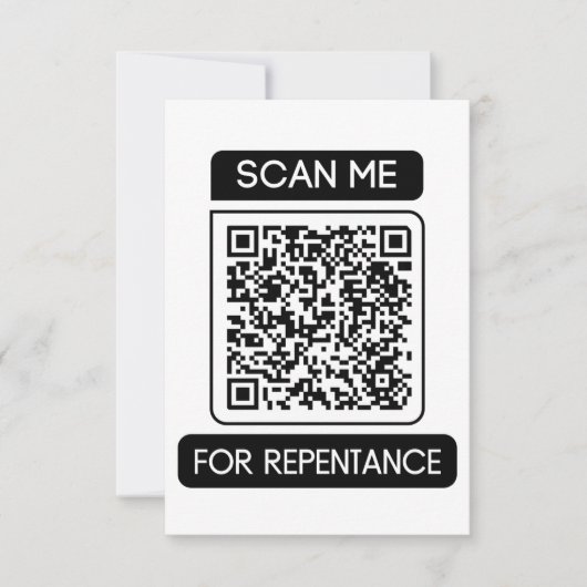Scan Me For Repentance Acts 3:19-20 QR Greeting カード (正面)