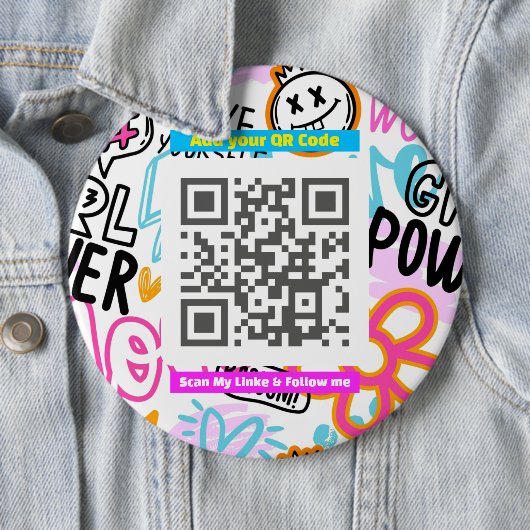 “Scan Me” Fun Accessory for Easy Sharing 缶バッジ (インサイチュ)