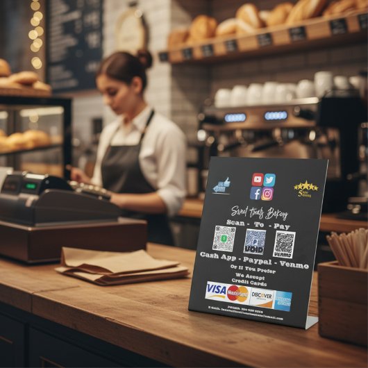 Scan Me Payment QRコードペデスタル記号 台座サイン