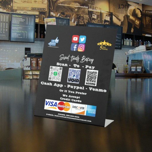 Scan Me Payment QRコードペデスタル記号 台座サイン