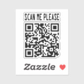 Scan Me Please QR Code -スマイル、無料 シール (シート)