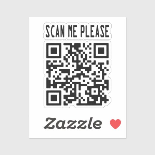 Scan Me Please QR Code -スマイル、無料 シール (シート)