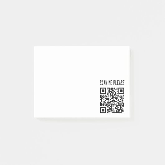 Scan Me Please QR Code -スマイル、無料 ポストイット (正面)
