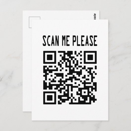 Scan Me Please QR Code -スマイル、無料 ポストカード (正面/裏面)